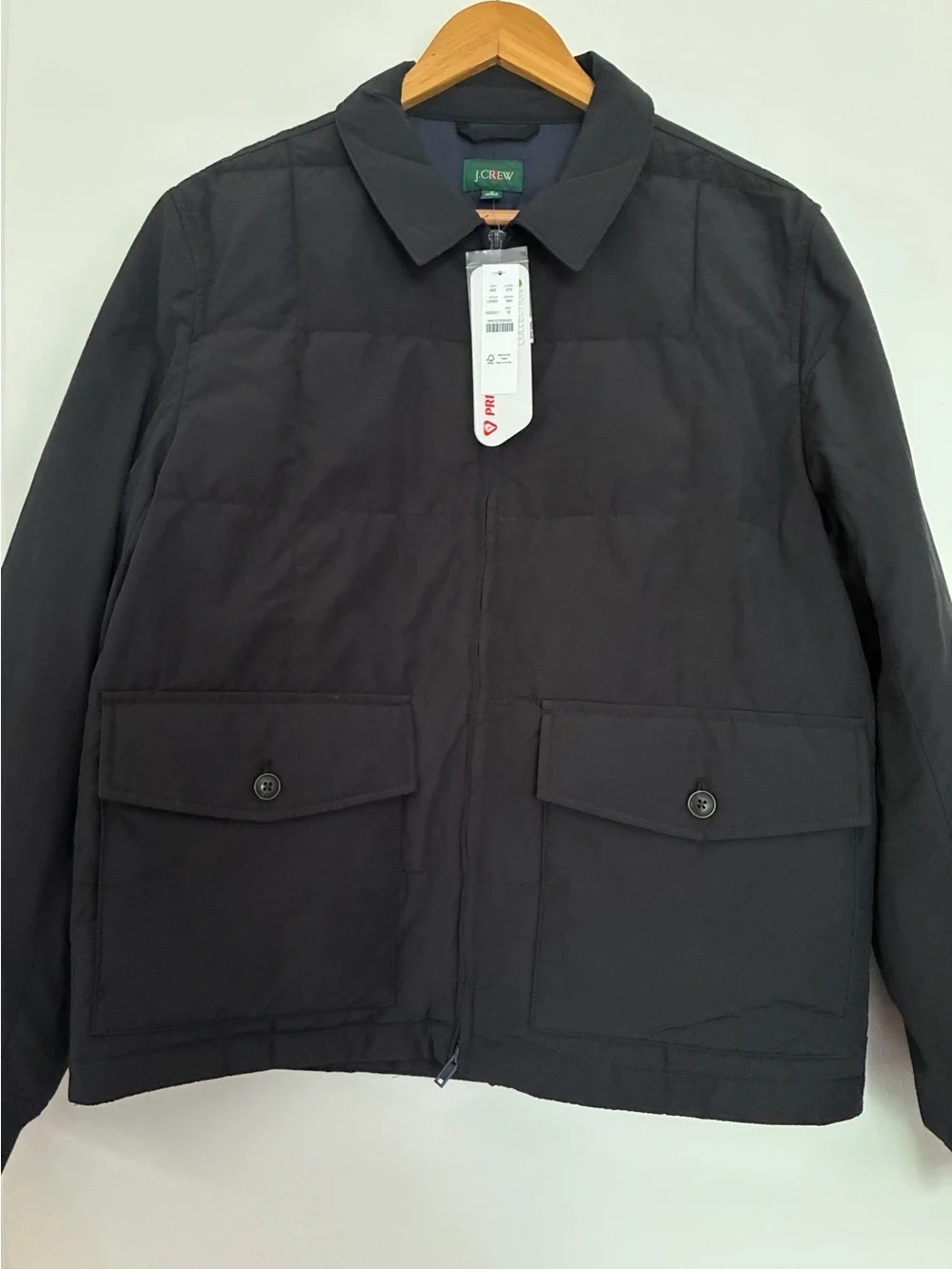 J. Crew Black Quilted Zip-Front Puffer Jacket